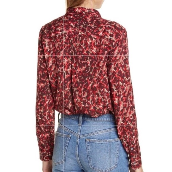 New Equipment Slim Signature Shirt Merlot Multi Print Medium - Picture 2 of 9